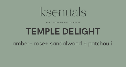 TEMPLE DELIGHT Amber, Rose, Patchouli, Sandalwood Soy Candle