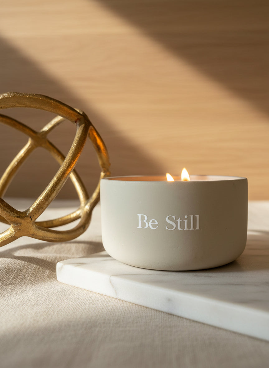 Be Still Soy Candle – Clean Burning, Artisan Fragrance, Eco & Pet Friendly 14 oz Candle Concrete