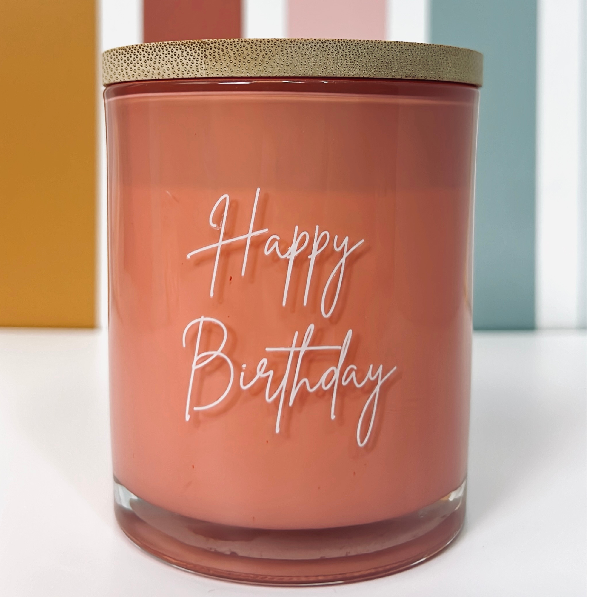 Birthday Candle - Peach jar by Ksentials