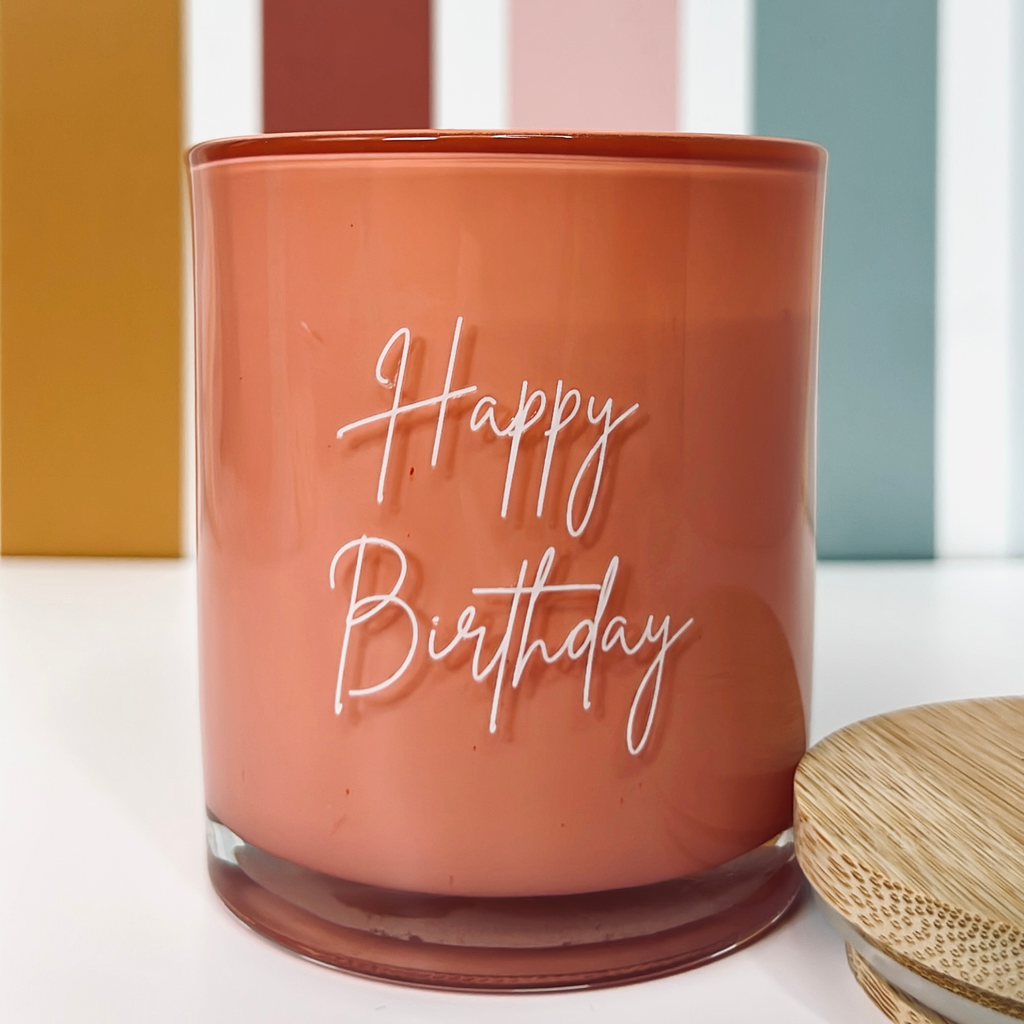 Birthday Candle - Peach jar by Ksentials