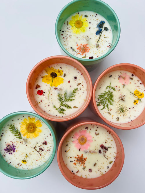 Birthday Candle - Lavender, Peach, and Sage glass jars by Ksentials